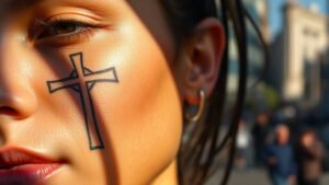 Read more about the article Cross Face Tattoo Meaning and Symbolism