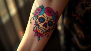 Read more about the article Candy Skull Tattoo Meaning and Symbolism