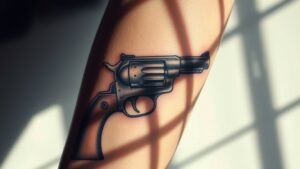 Read more about the article Gun Tattoo Meaning and Symbolism