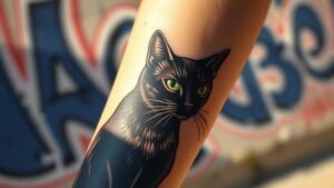 Read more about the article Black Cat Tattoo Meaning and Symbolism